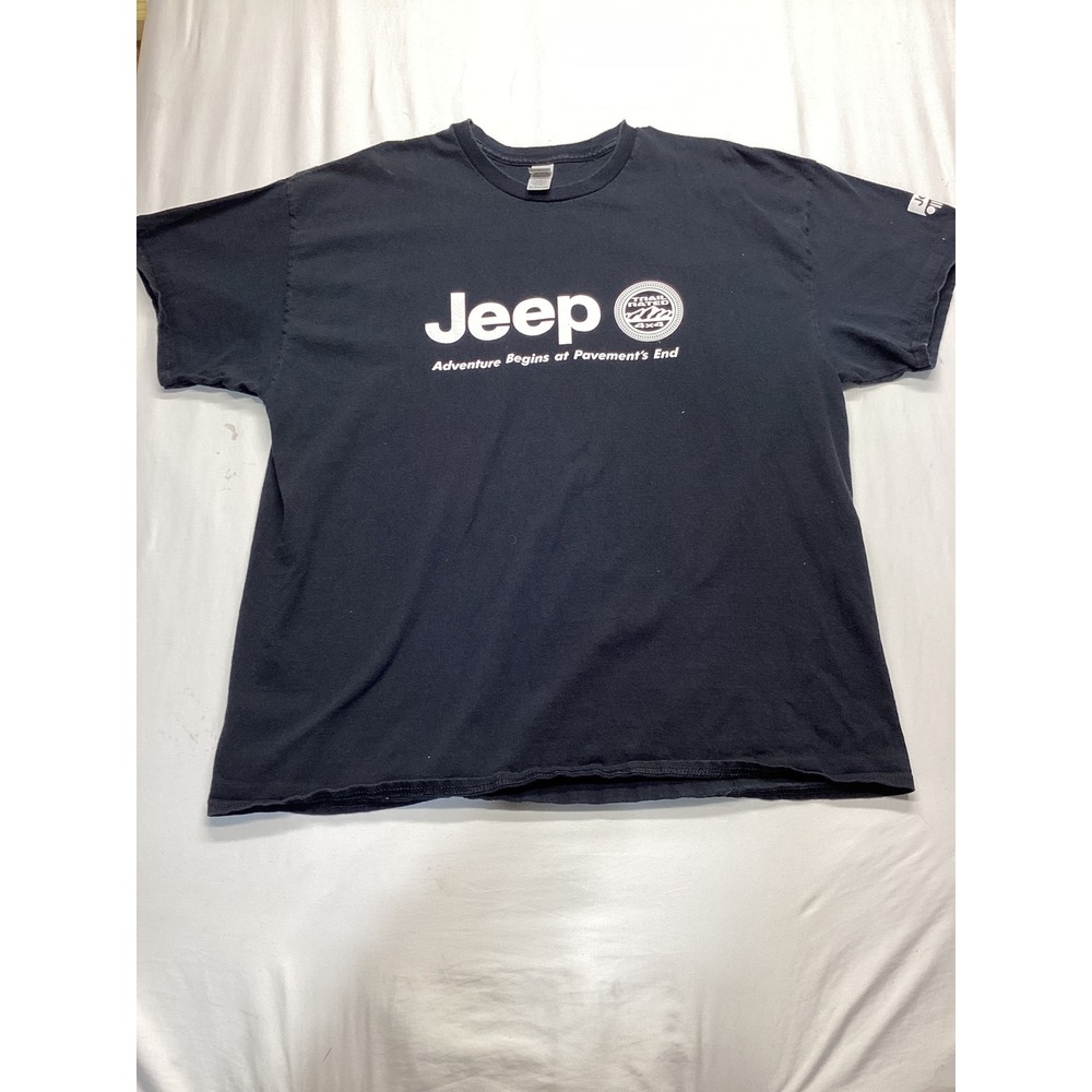 Gildan Jeep Trail Rated 4x4 Black Graphic T-Shirt Mens 2XL Adventure Tee
